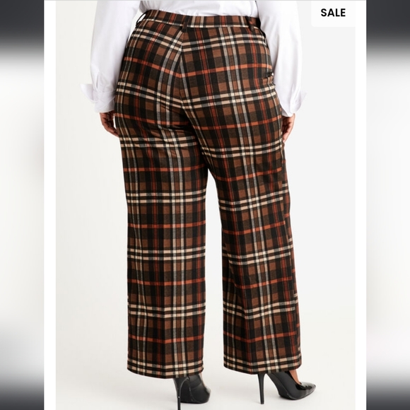 Ashley Stewart Pants - SHORT PLAID POWER PONTE PANTS sz20